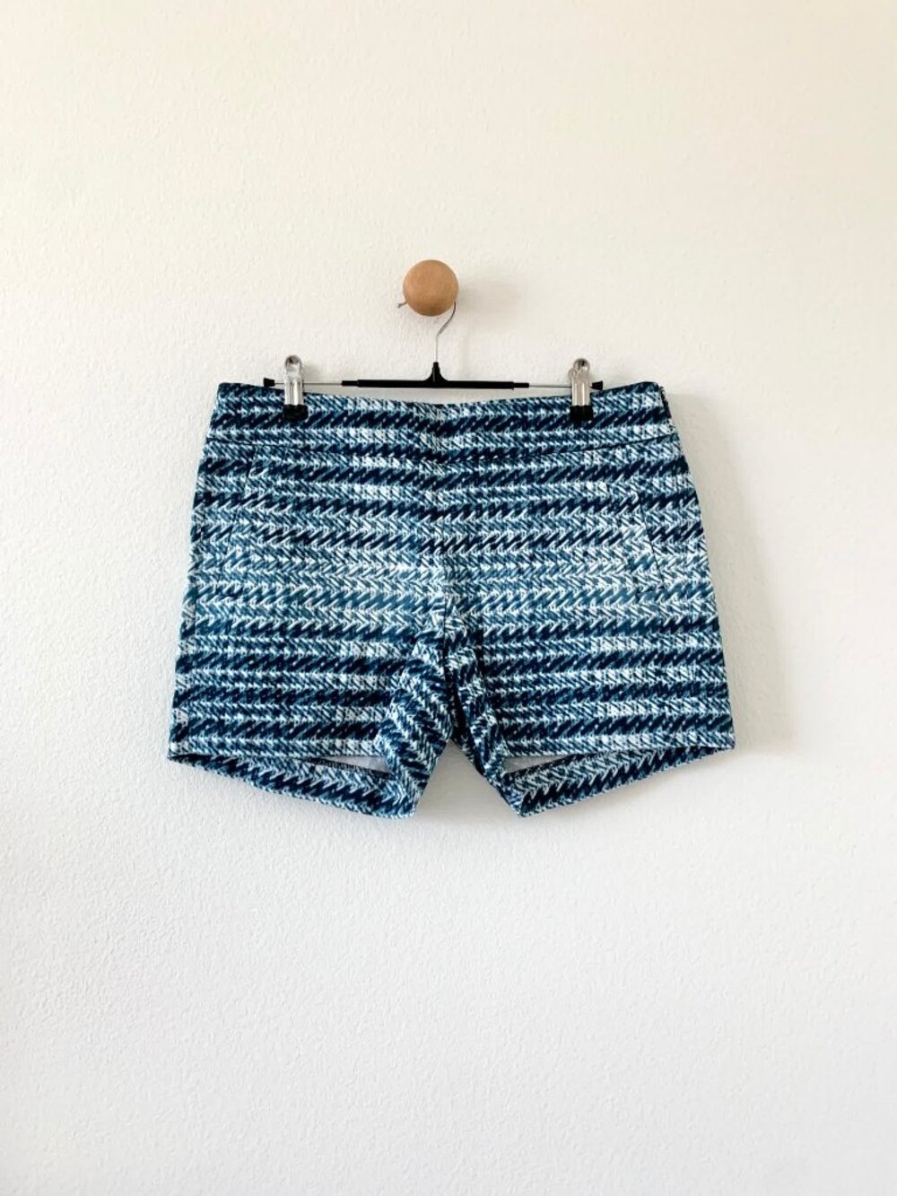 J. Crew Blue White Stretch Cotton Chino Summer Shorts US 4